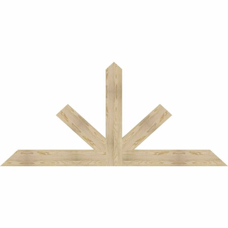 Ekena Millwork Saratoga Rough Sawn Timber Gable Bracket, Douglas Fir, 84"W x 38"H x 2"D x 6"F, 11/12 Pitch GBW084X38X0206SAR00RDF